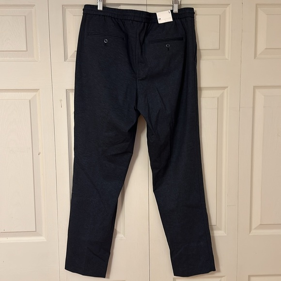 NWT Express men’s navy slim fit trouser pants with tie strings size large - Picture 5 of 6